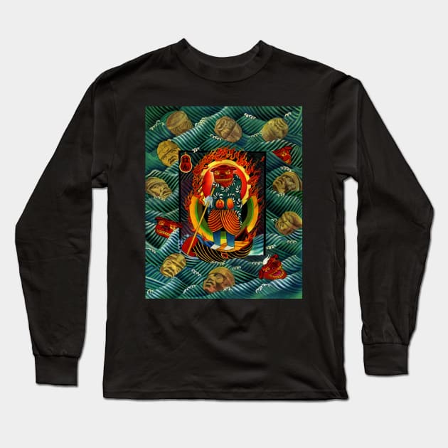 Olmec Sunset Long Sleeve T-Shirt by MoiraHahnArt